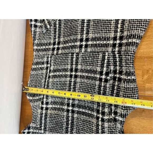MNG Mango Black White Short Sleeve Tweed Dress SZ M - Picture 6 of 8